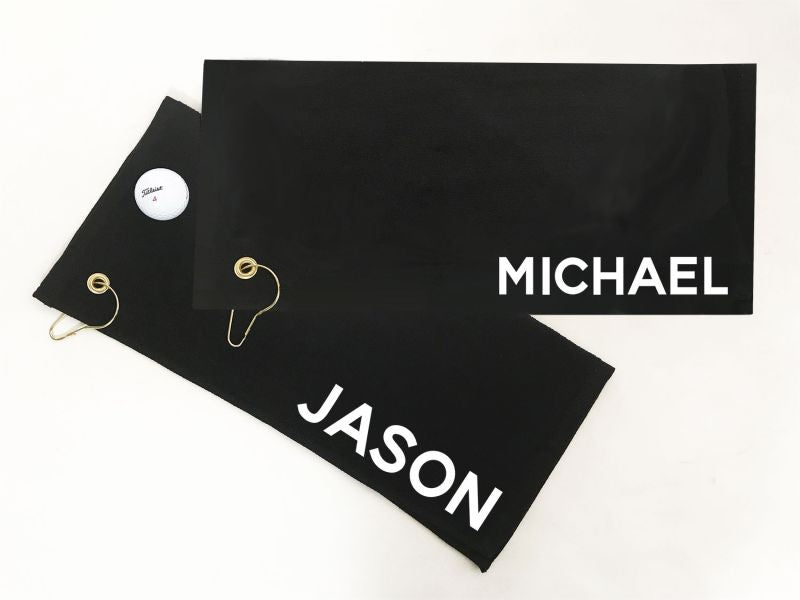 Personalized Black Golf Towels (Unisex)